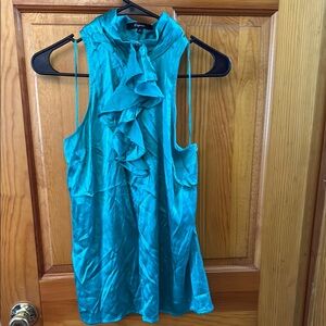 #39 - Express Teal Sleeveless Ruffle Top